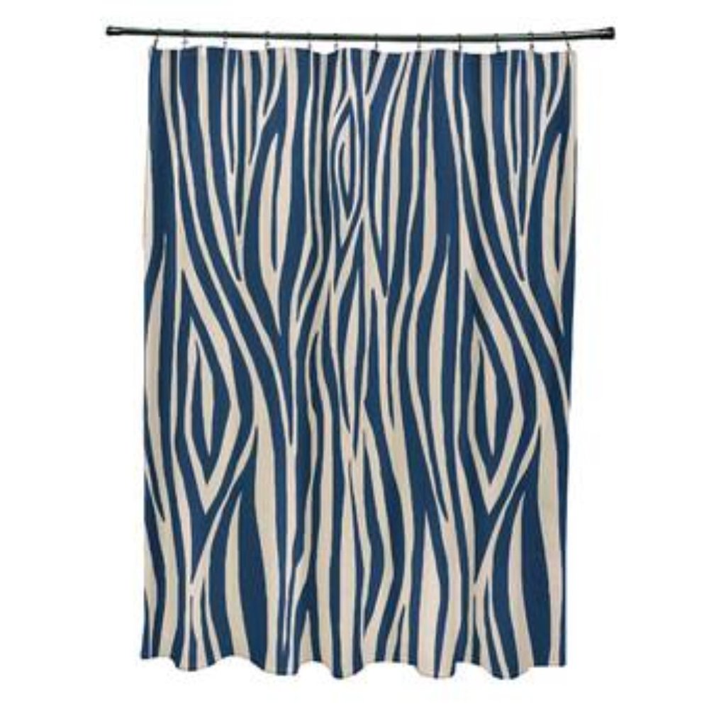 Bloomsbury M. Navy Blue Kam Wood Shower Curtain